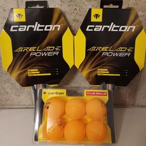 Carlton Airblade Power Table Tennis Bats (2) And 6 Balls